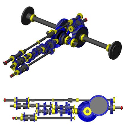 Tractor transmission simulation model